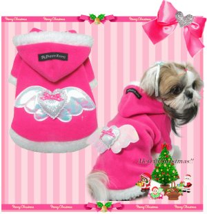 画像2: 【在庫限り】【XL】【ピンク】【999円】可愛いウイング＆ハートのフード【puppyzzang】クリスマス【xmas】