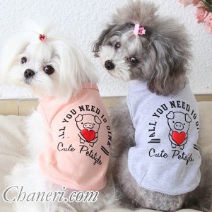 画像: 犬 服 犬服 犬の服 Tシャツ タンクトップ CuteなブタさんプリントのTEE 【Petstyle】【メール便OK】【Sale 】