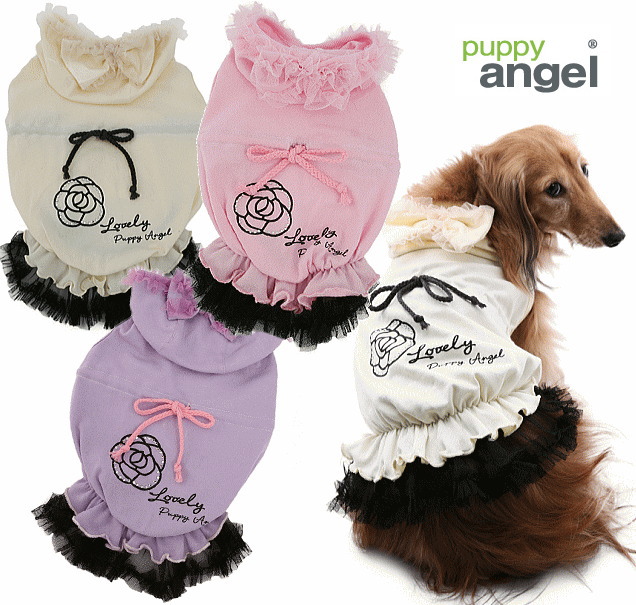 画像1: 犬　服/PPUPPYANGEL/Comfy Belted Hoodie/PA-TS201/メール便無料/カメリア/ローズ